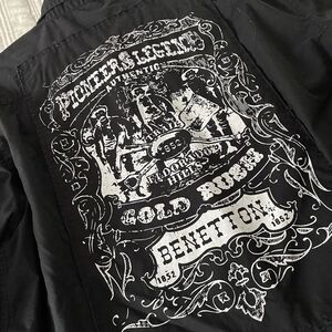 Large Benetton Black Longsleeved Butttondown Shirt Pioneer Legend 65 Cold Rush L
